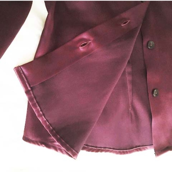 SISLEY Glossy Burgundy Button Down Shirt - Picture 5 of 7